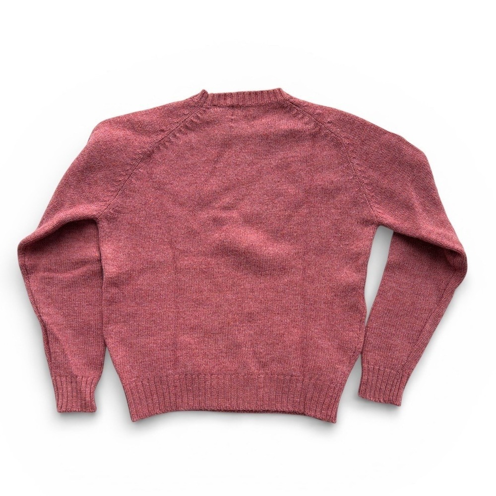 Vintage Hunting Horn 100% Wool Sweater Pink Marled Crewneck Medium 80s 90s - Picture 5 of 7